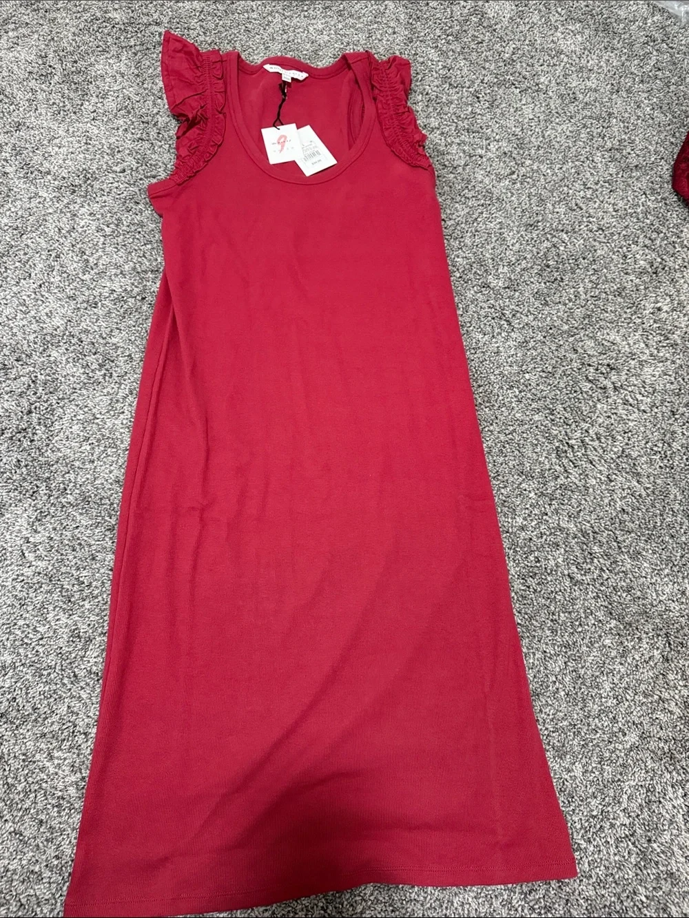 The Nines by HATCH Raspberry Ruffle-Sleeve Maxi Dress - Picture 4 of 5